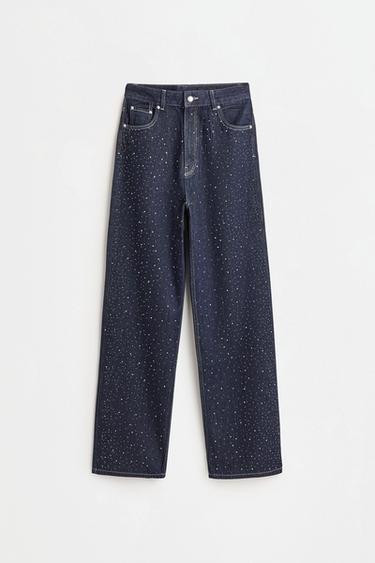 Wide-leg strass jeans — BLUE 6