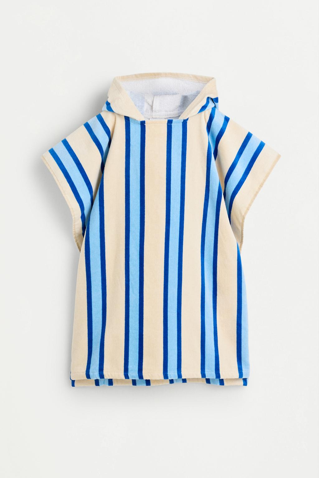 Kids' Blue Stripe Poncho Towel – Lefties – صورة المنتج