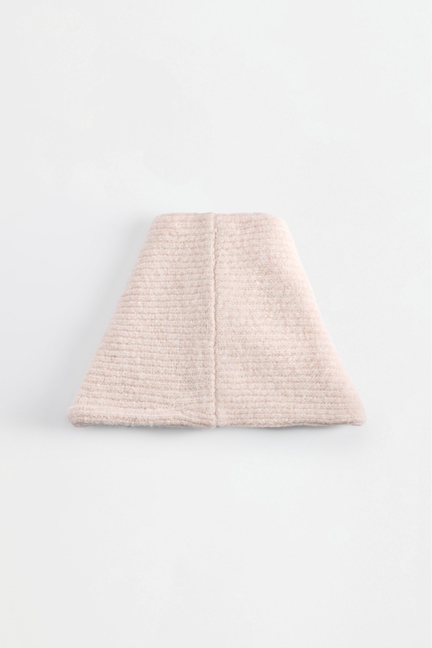 Ribbed knit snood — LIGHT BEIGE