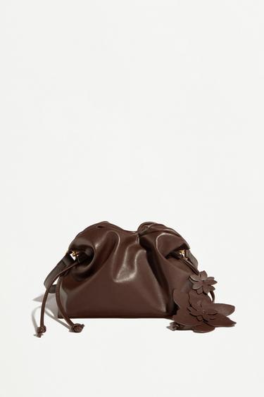 Flower pouch bag — BROWN 1