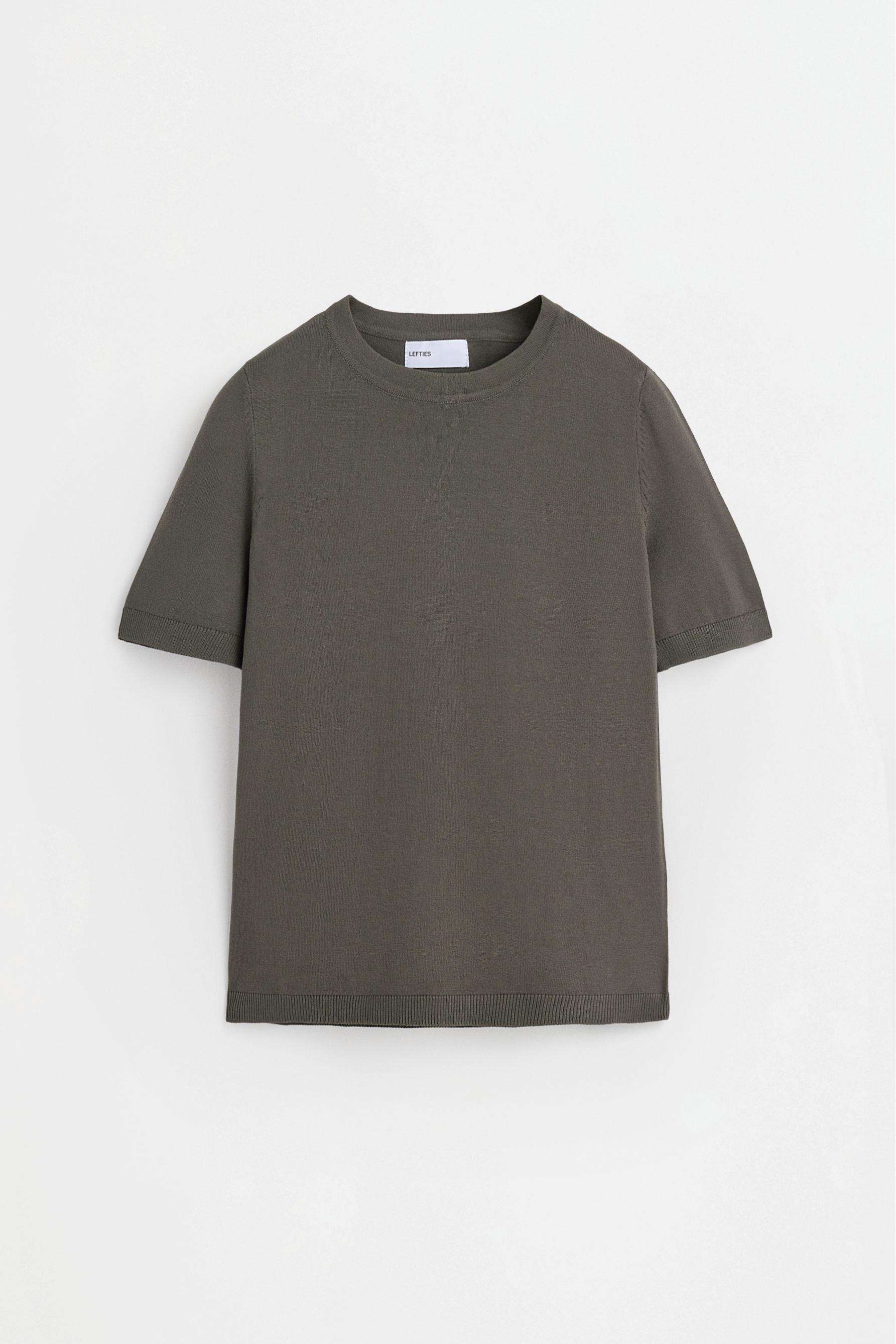 Basic knit top — KHAKI