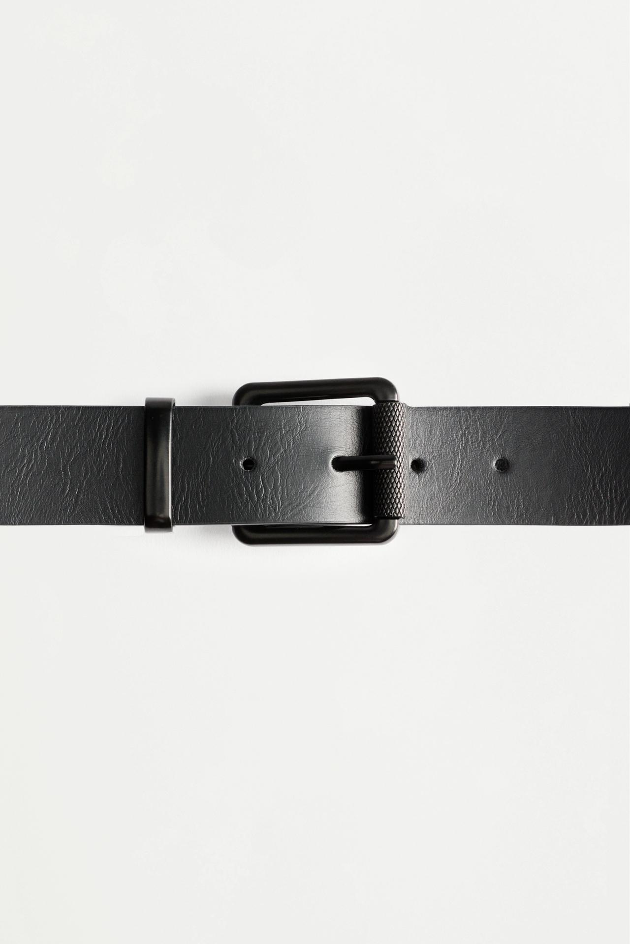 Leather effect belt — BLACK TONE
