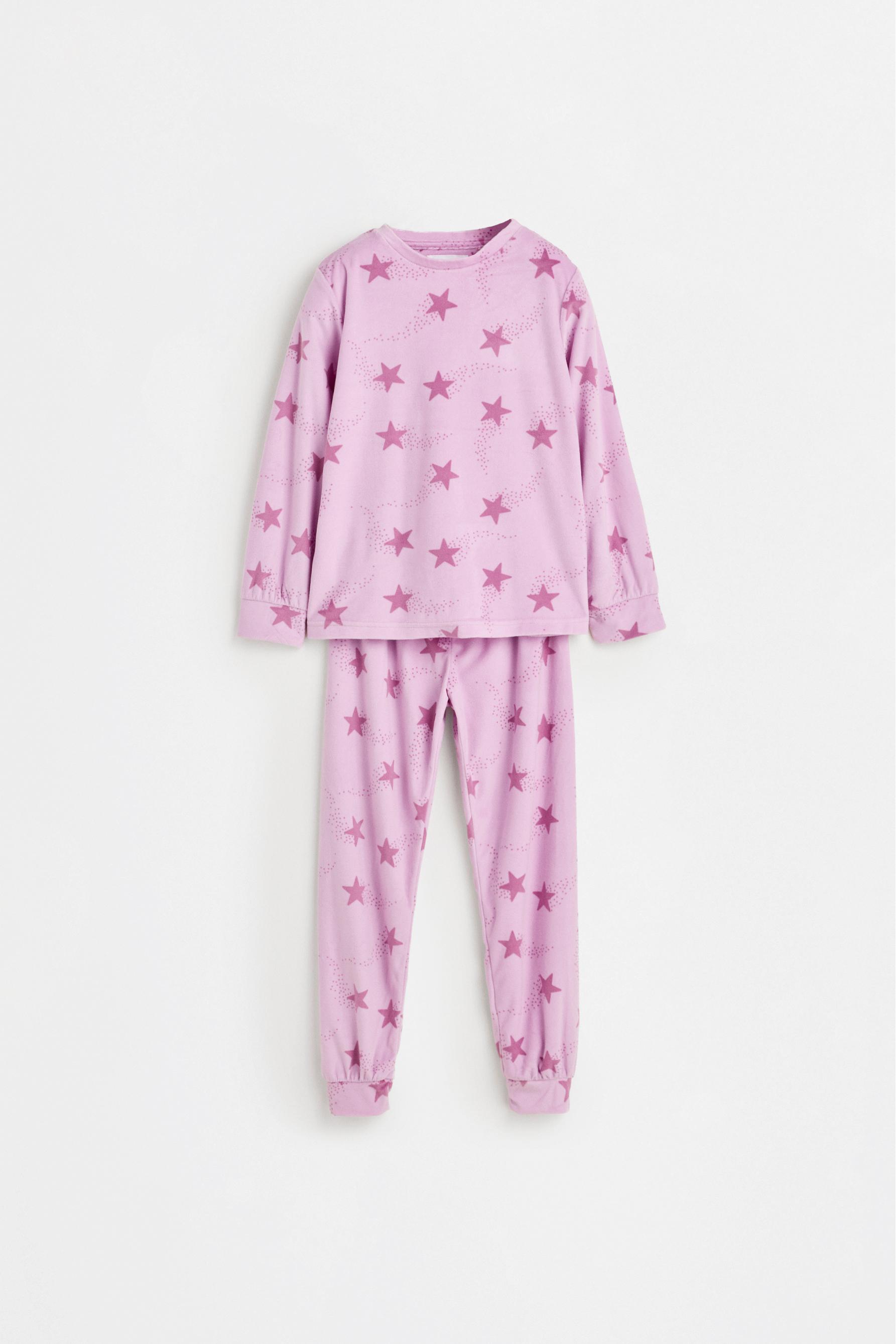Velvet-feel star pyjamas — LILAC PINK