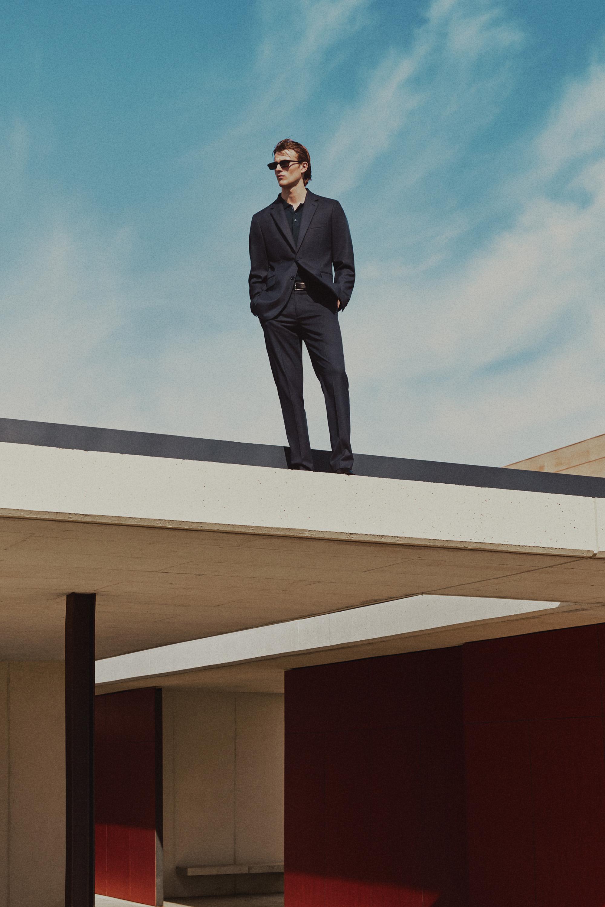 100% linen suit trousers — NAVY