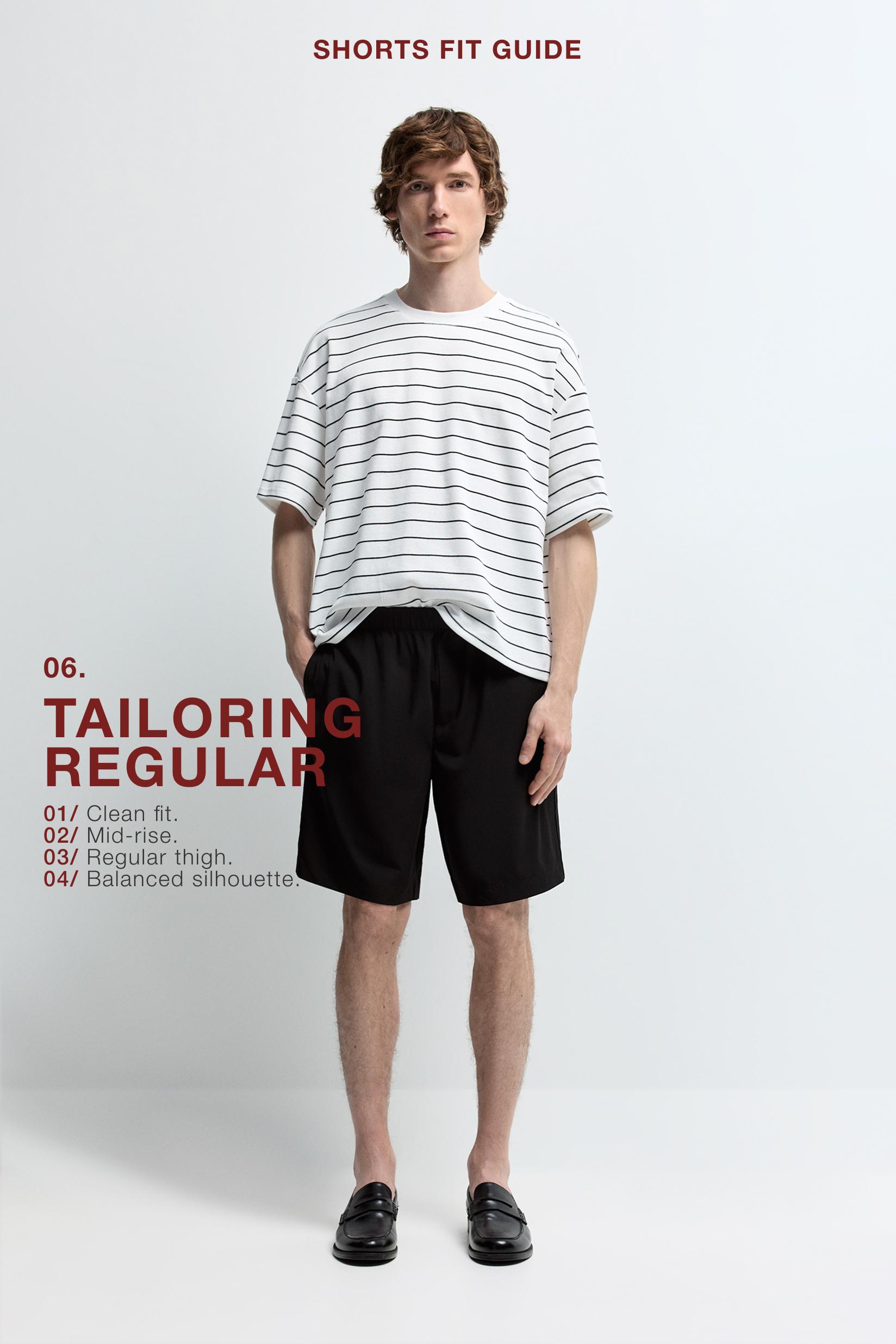 Pleated chino Bermuda shorts — NAVY BLUE