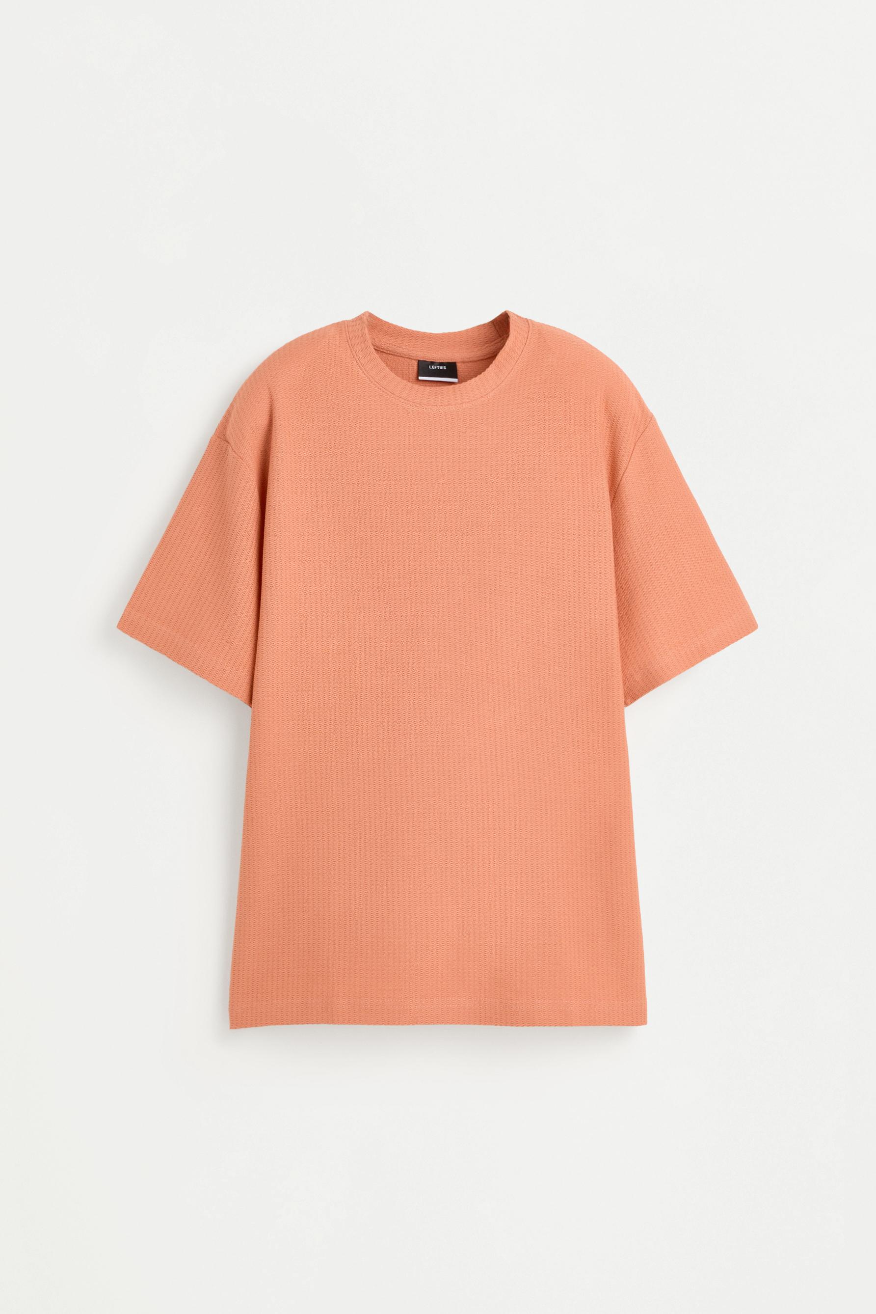 Texture T-shirt — BRIGHT CORAL