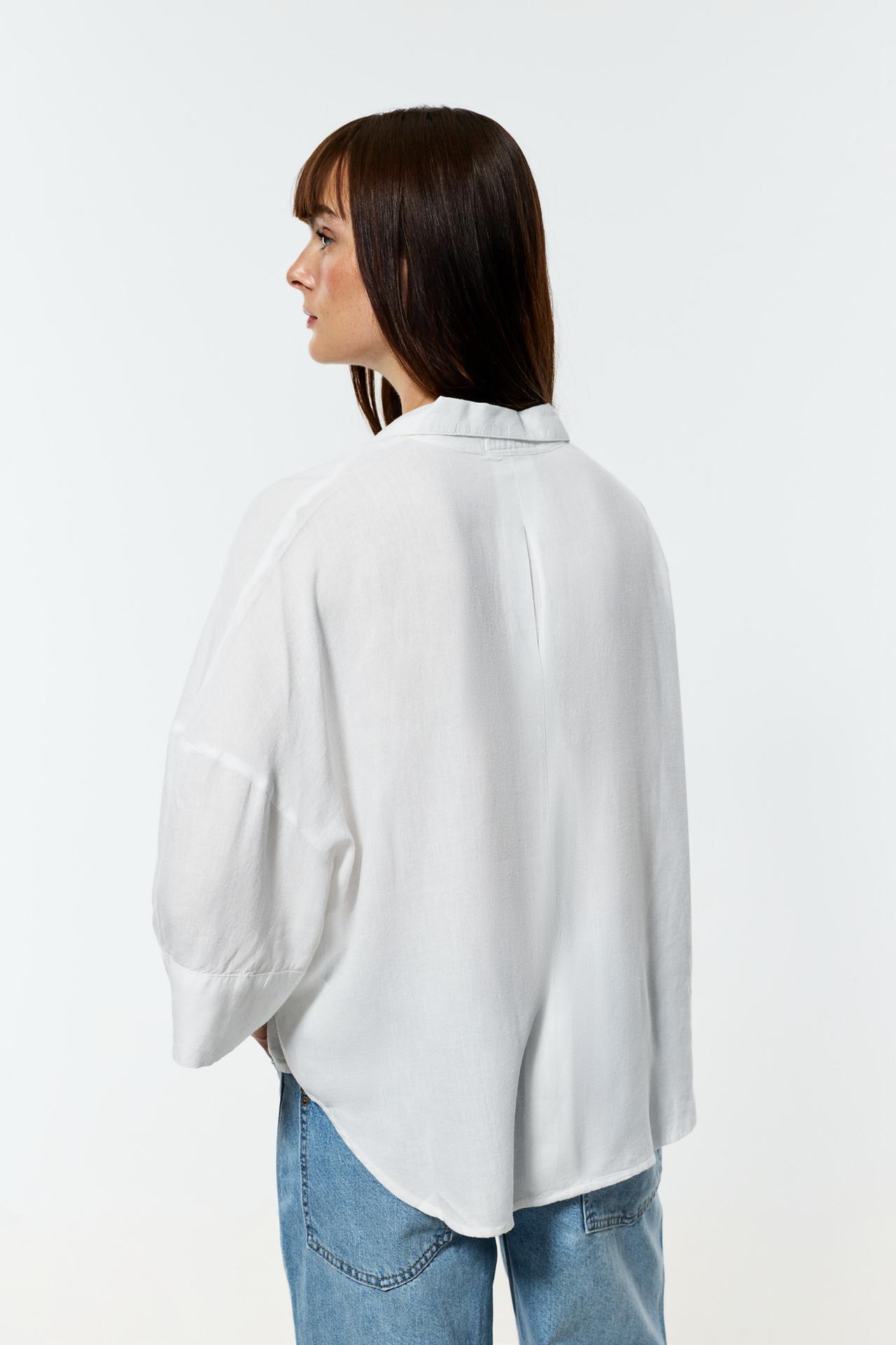 Wide sleeve shirt — WHITE