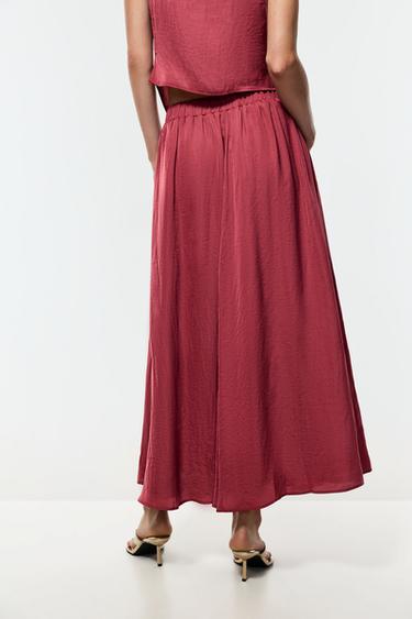 Textured satin midi skirt — MAROON 4