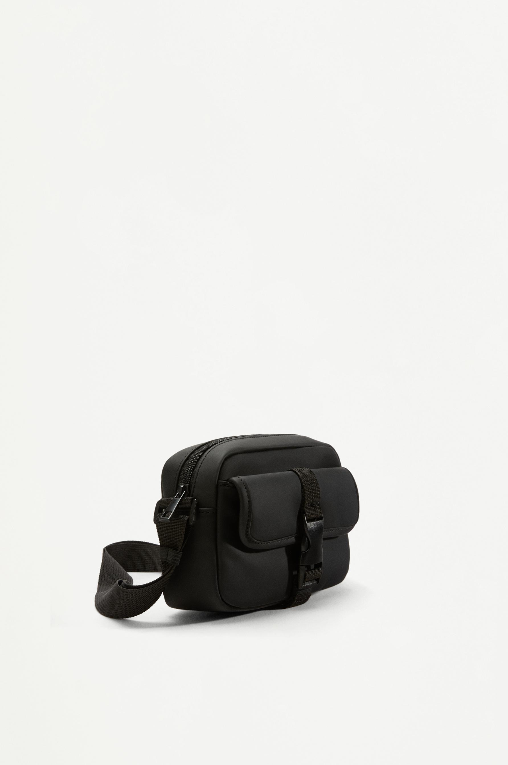 Rubberized crossbody bag — BLACK
