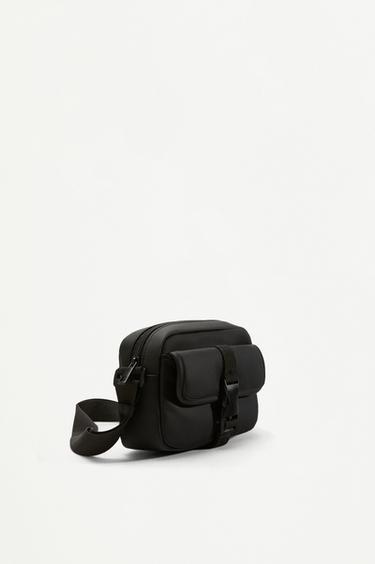 Rubberized crossbody bag — BLACK 2