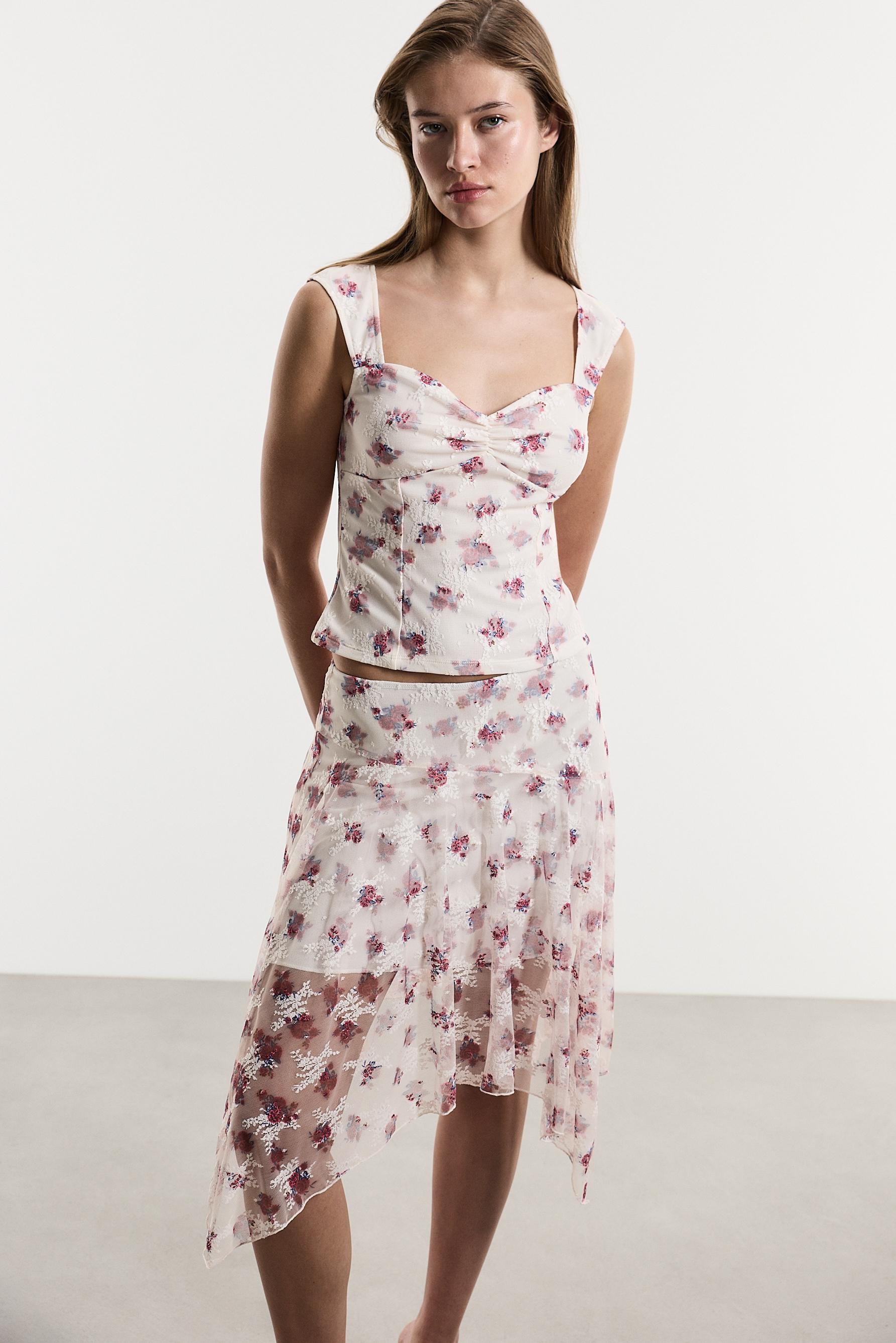 Floral print top — OFF WHITE