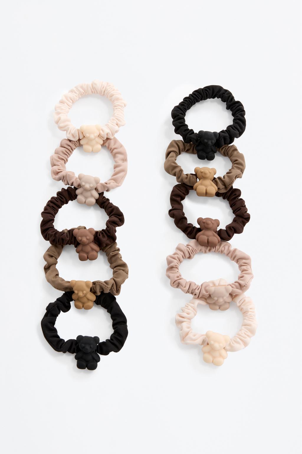 Pack of 10 bear hair ties
