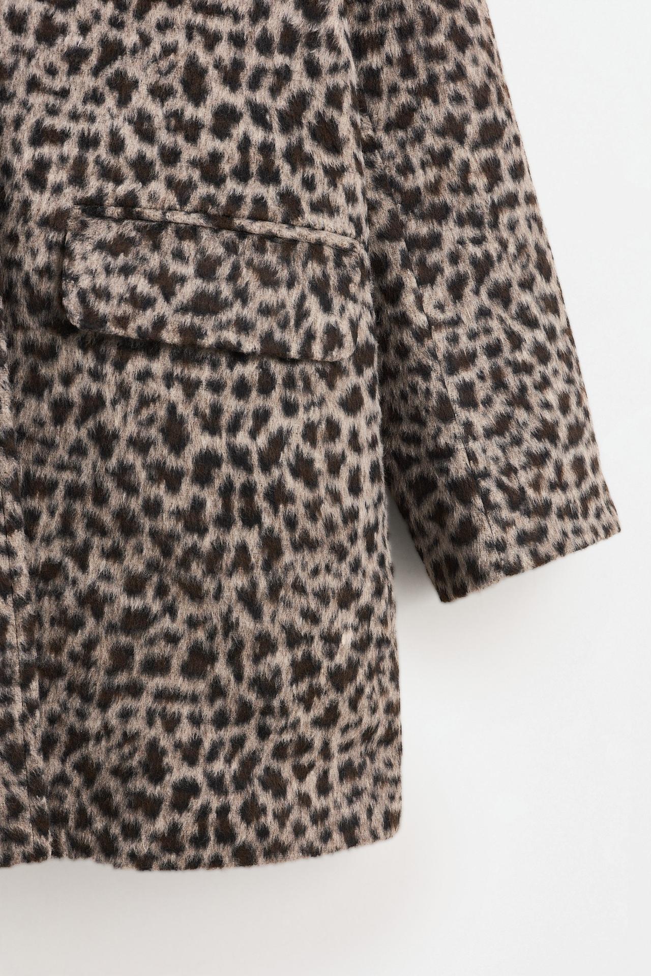 Synthetic wool coat — Leopard
