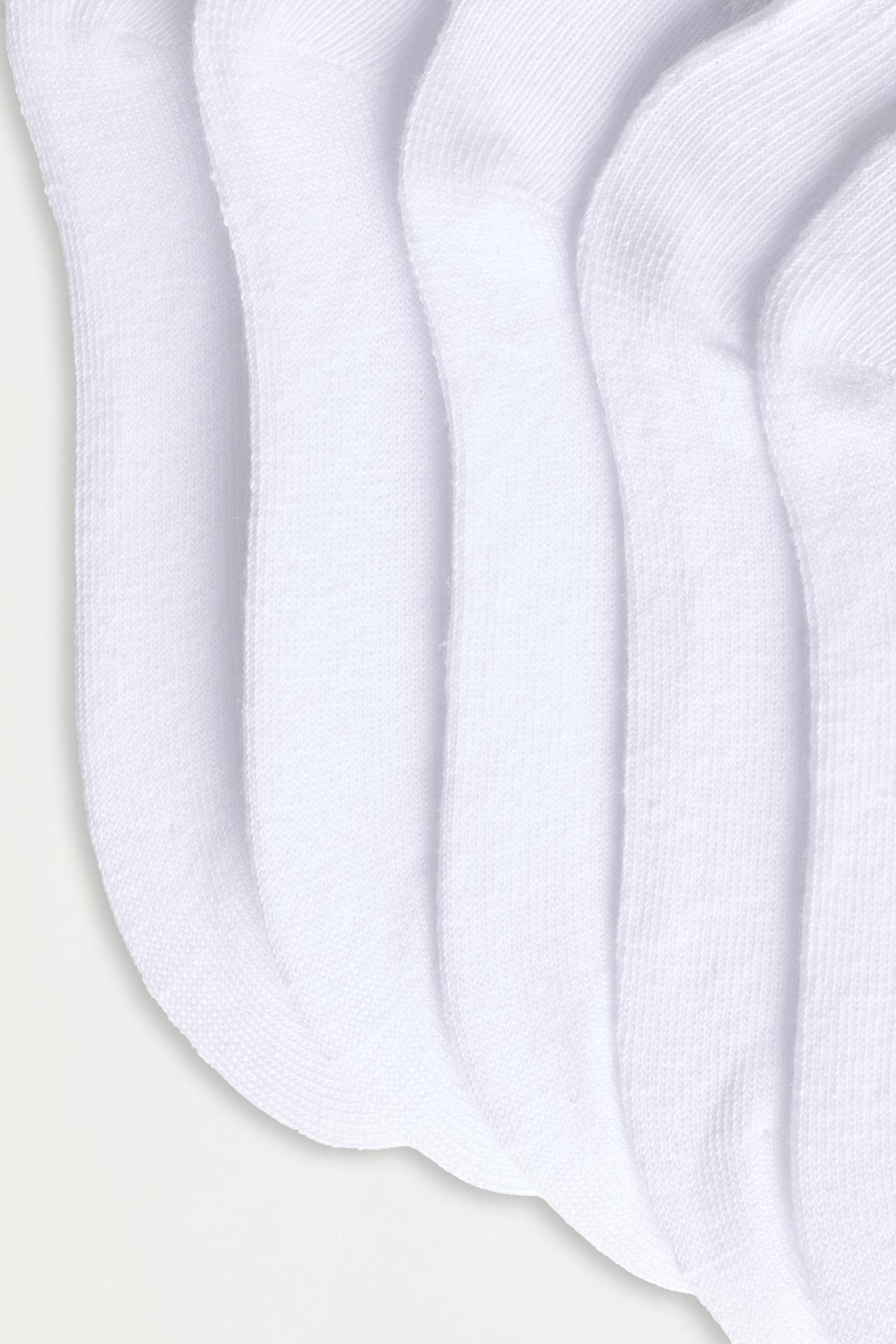 Plain ankle socks (Pack 10) — WHITE