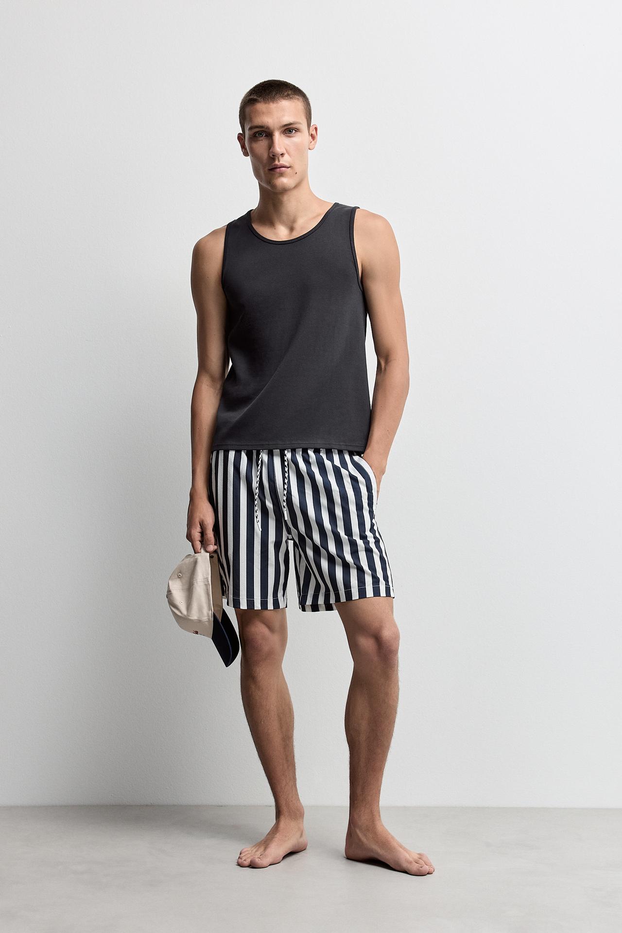 Embroidered ribbed vest top — DARK NAVY