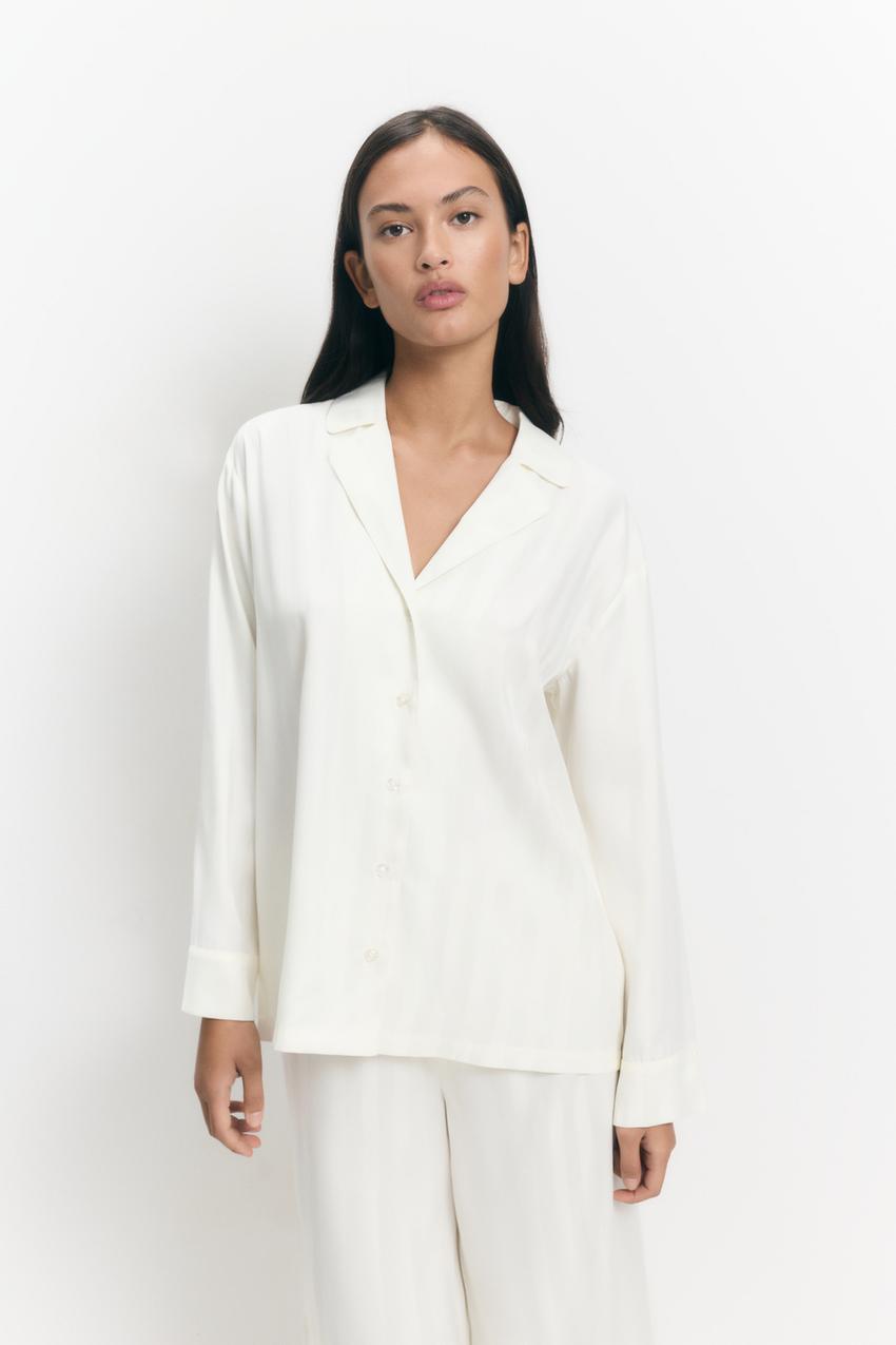 Pijama largo satinado Camisas Blusas ROPA Mujer Lefties