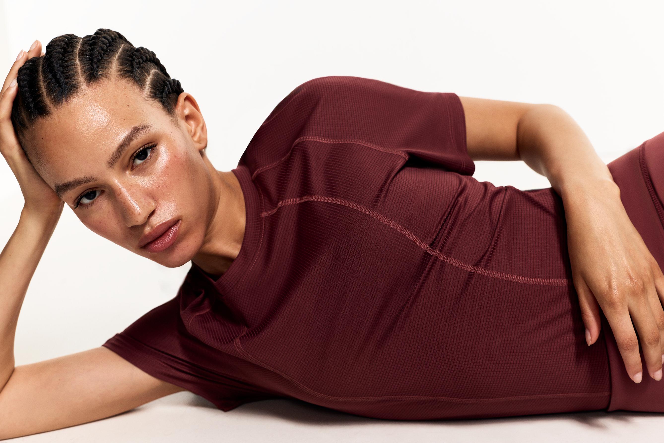 Seamed sports T-shirt — DARK PINK