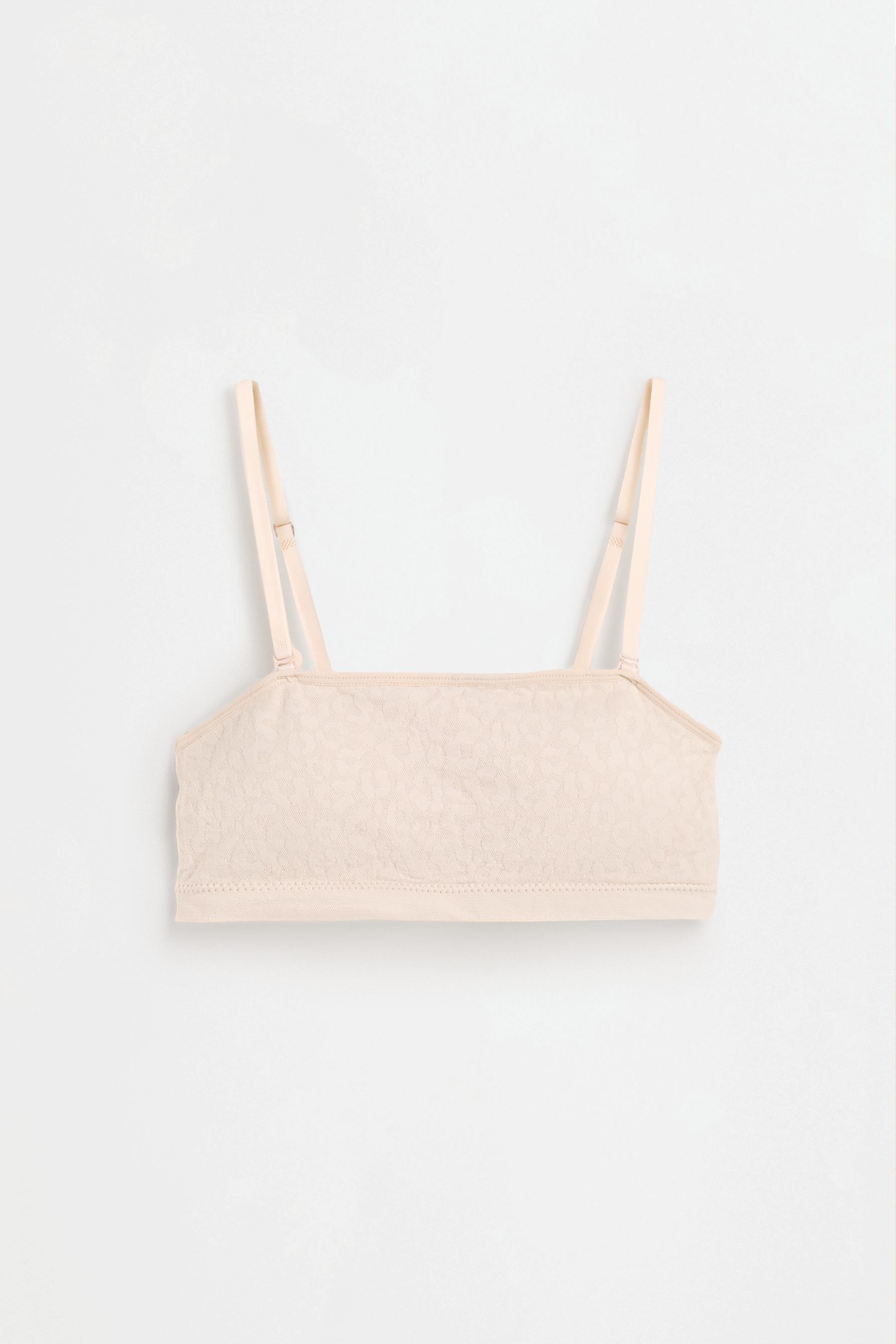 Animal jacquard seamless bras (2-pack) — ECRU/BLACK