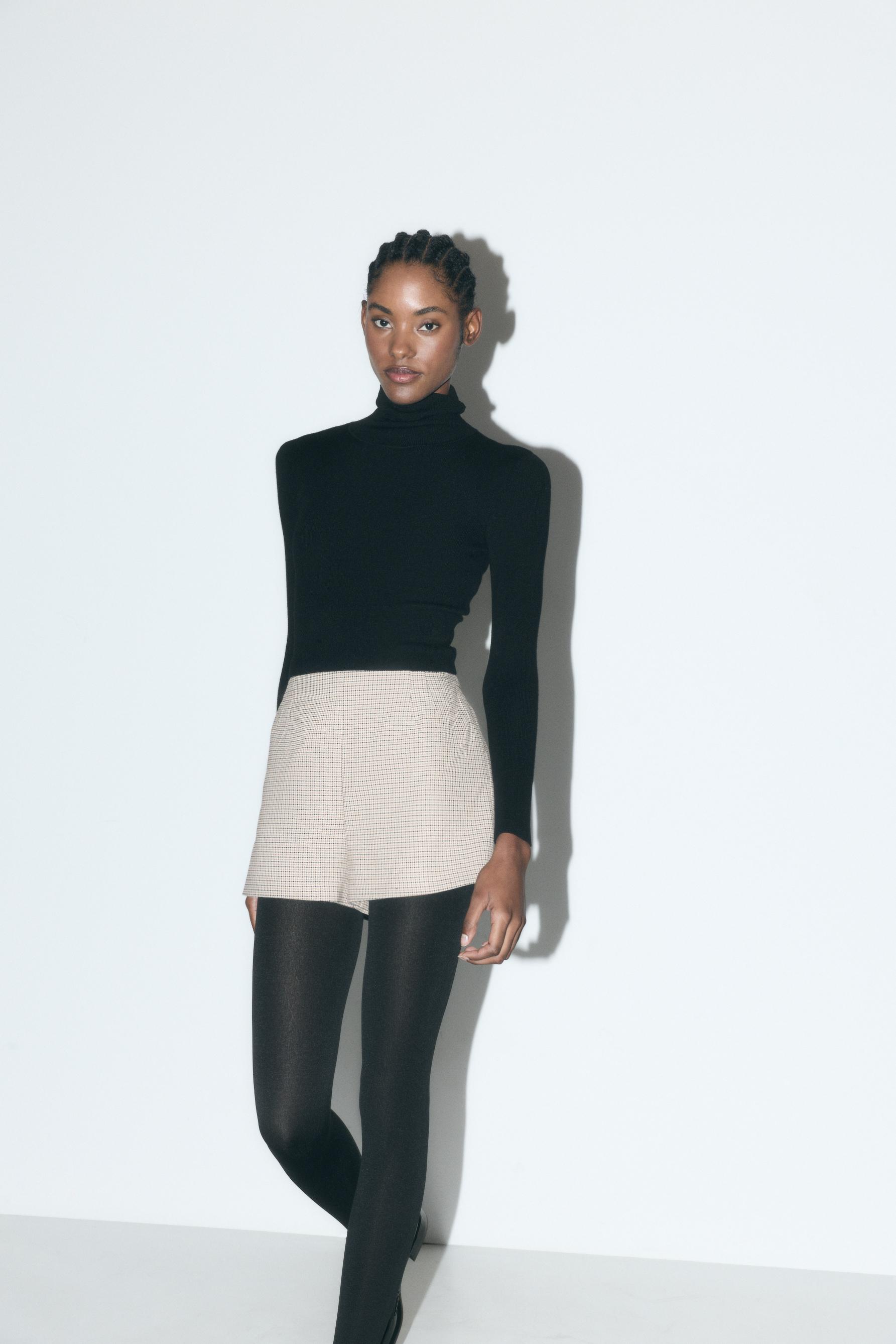120 den fleece tights — BLACK