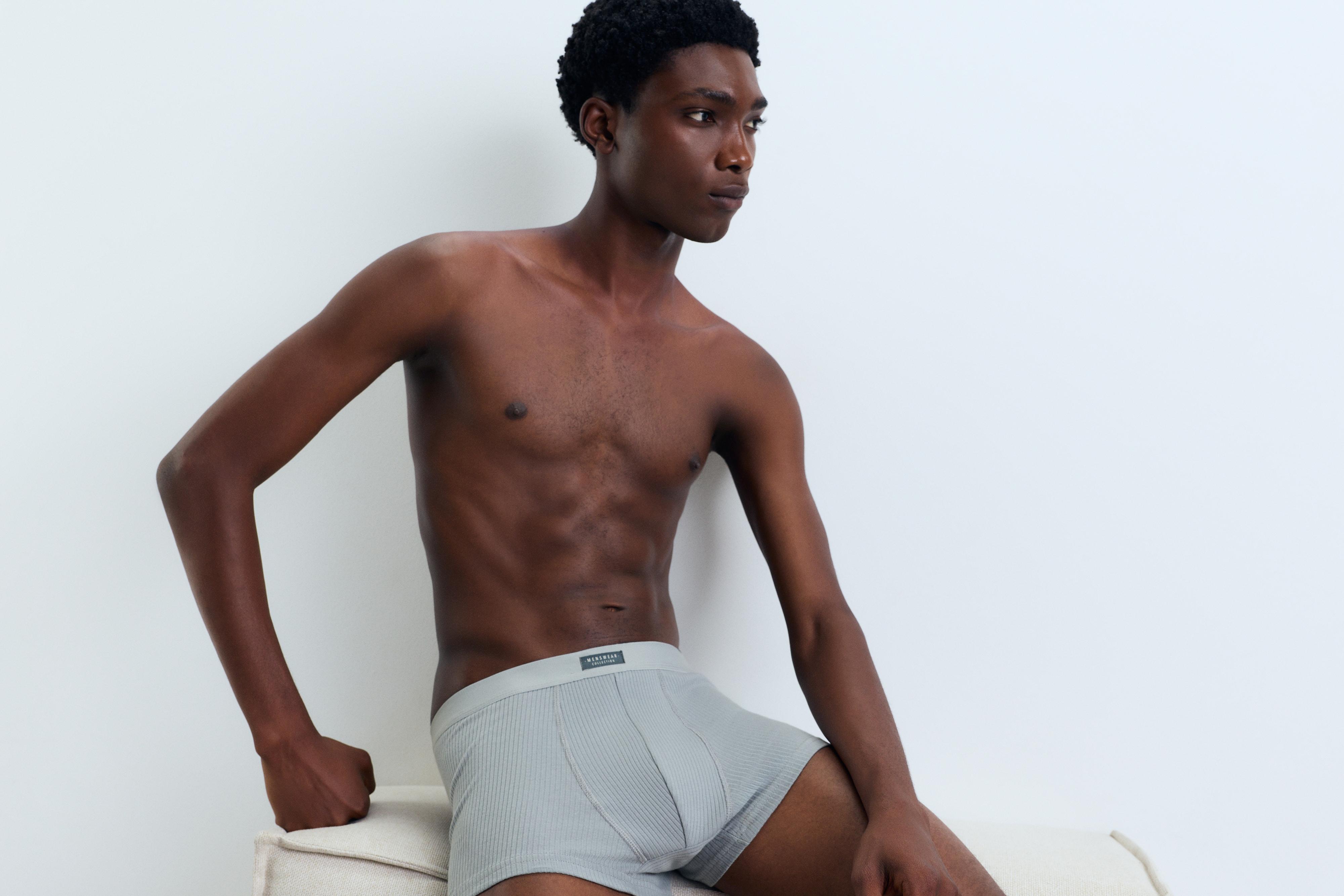 Ribbed boxers (Pack 3) — BLUE