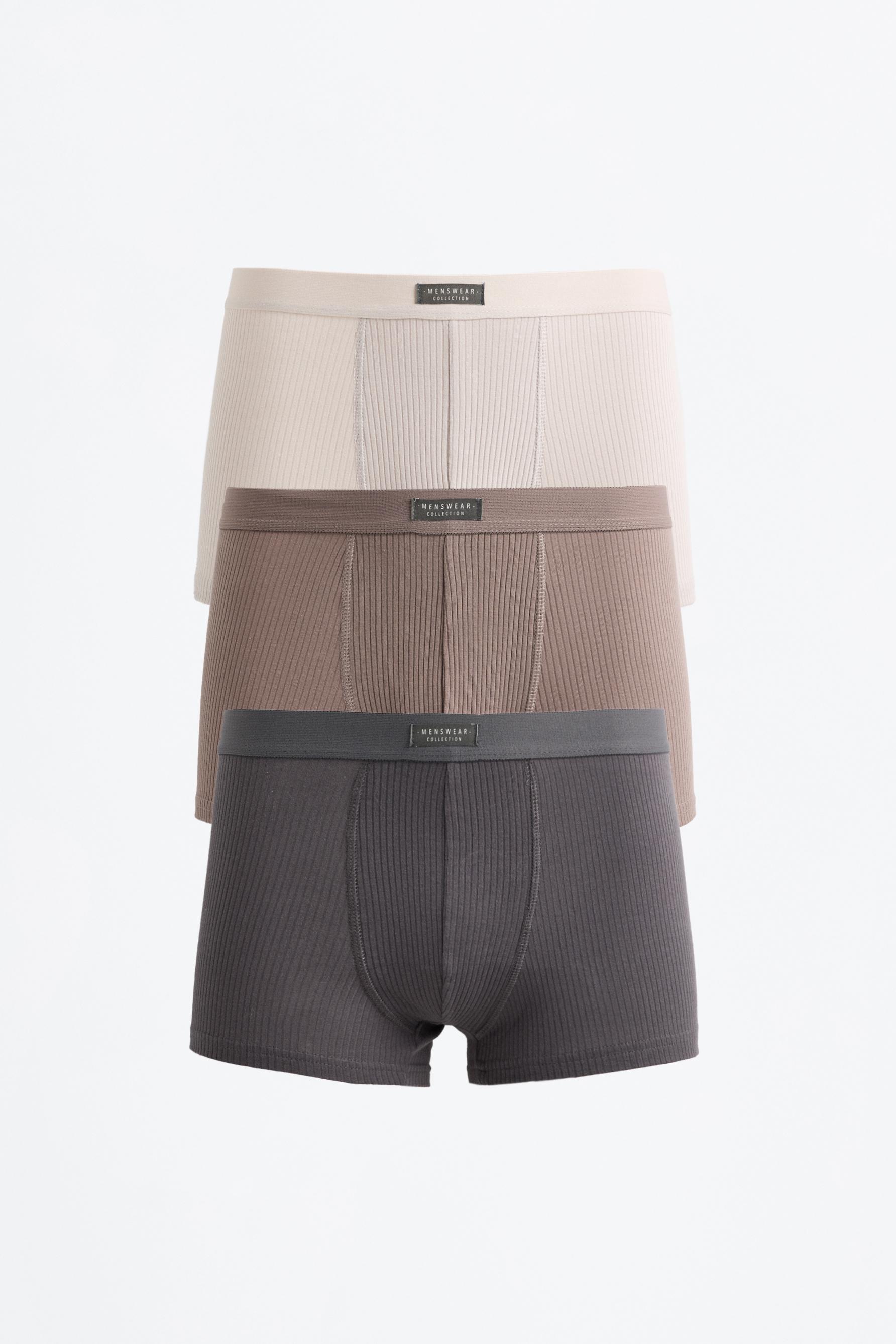 Ribbed boxers (Pack 3) — ECRU