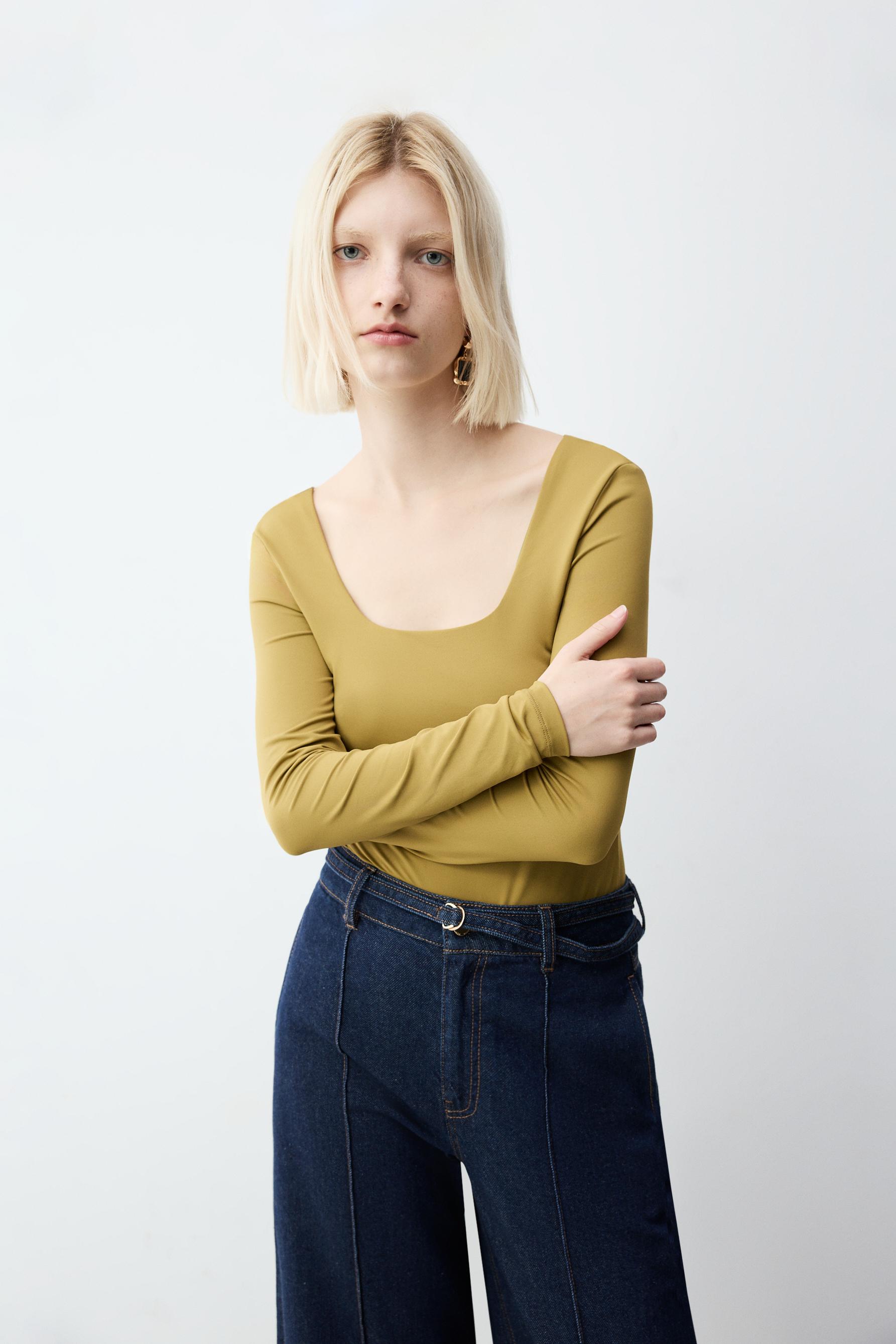 Body poliamida manga larga