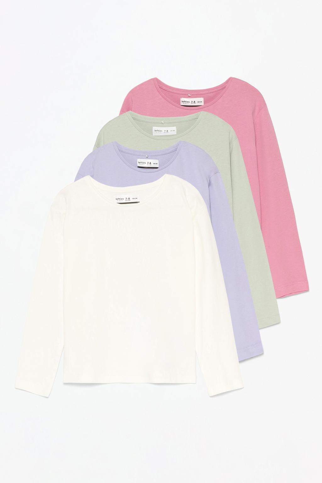 Pack of 4 basic long sleeve T-shirts