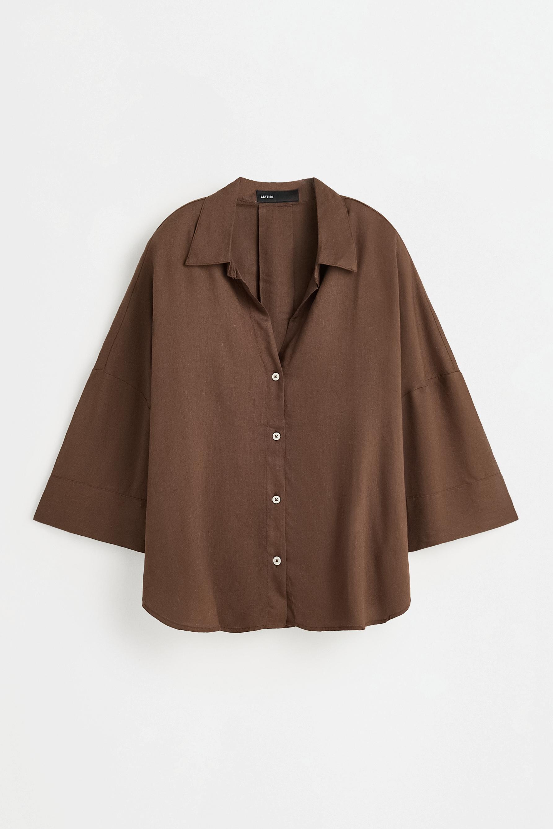 Wide sleeve shirt — CHOCOLATE