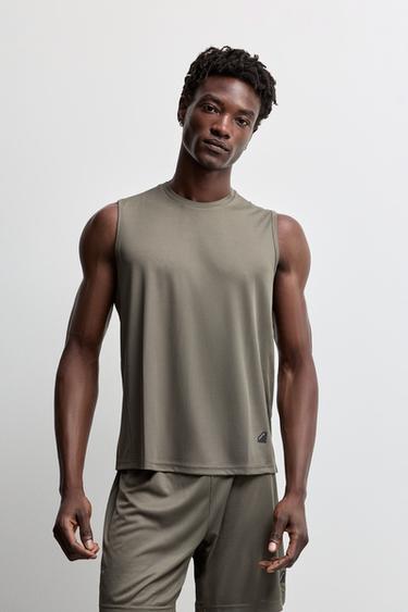 Sleeveless sports T-shirt — DARK GREEN 1