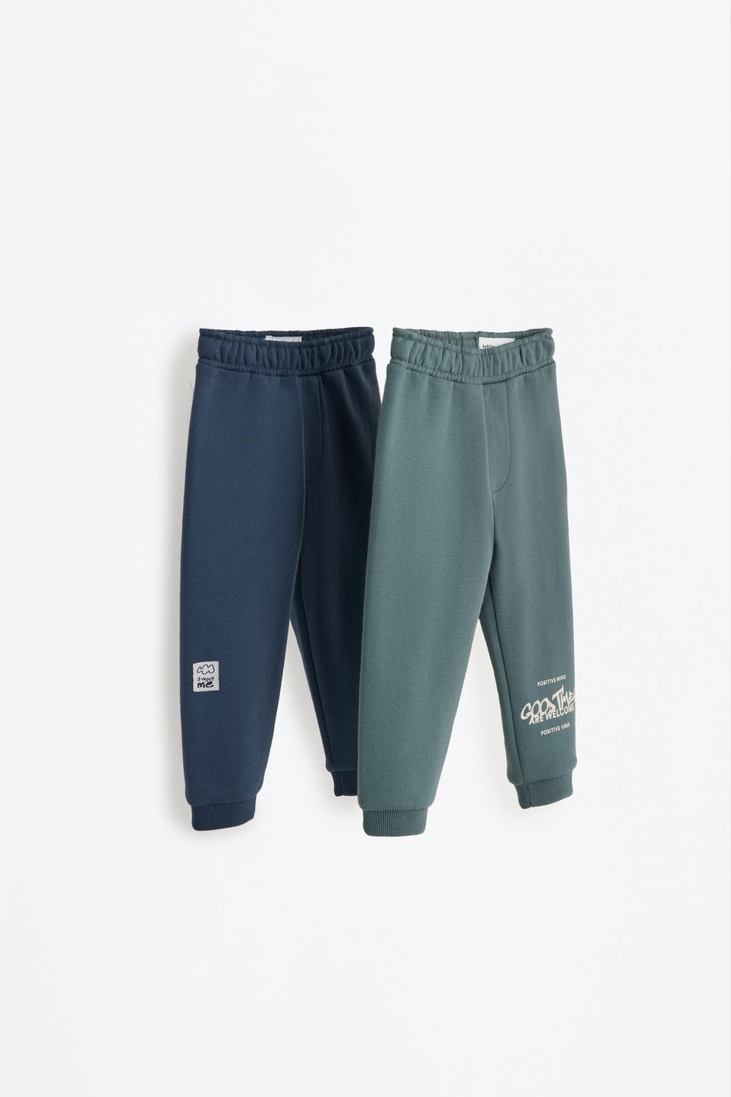 Pack 2 calças de felpa combinadas