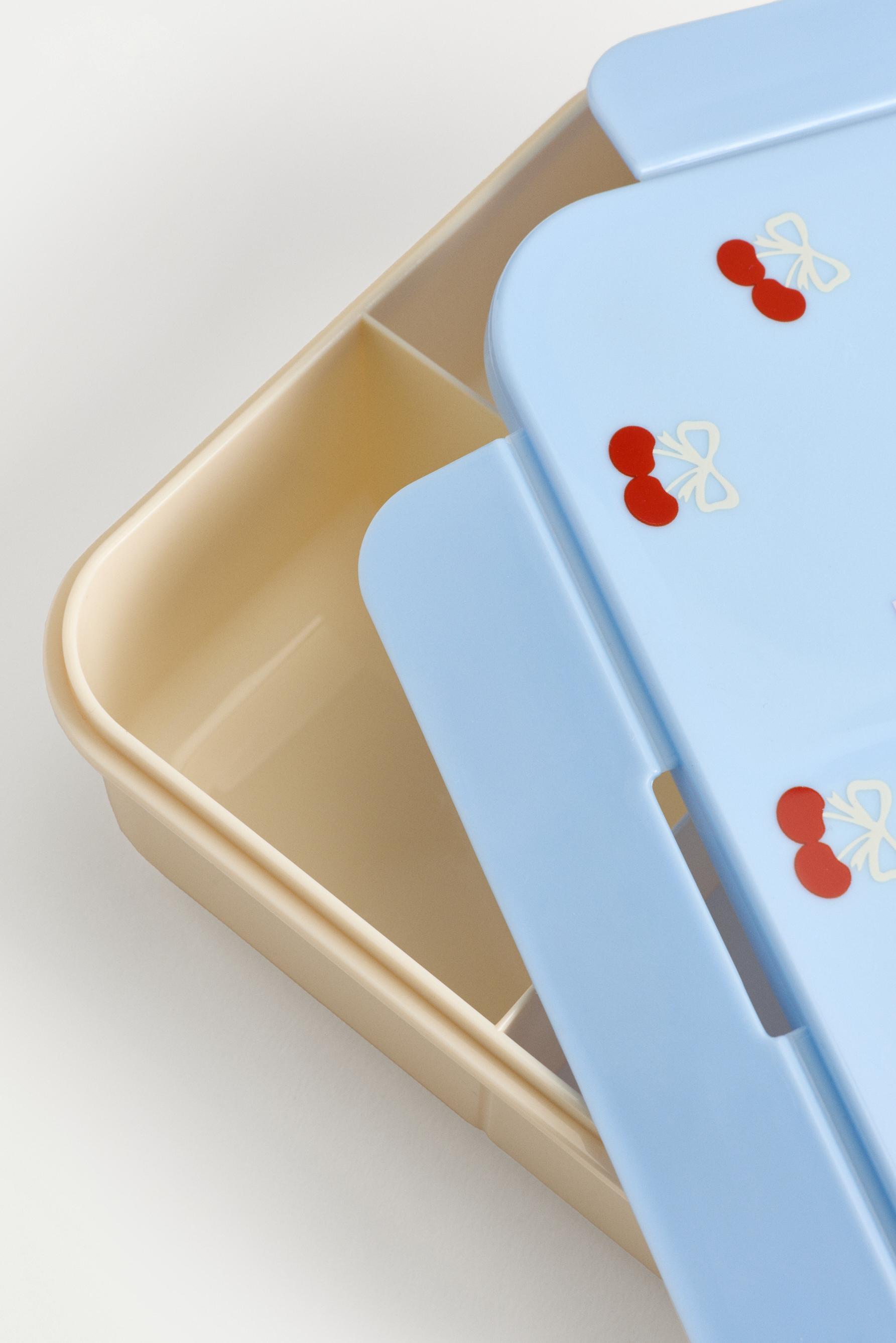 Cherry print lunch box with compartments — VARIOUS