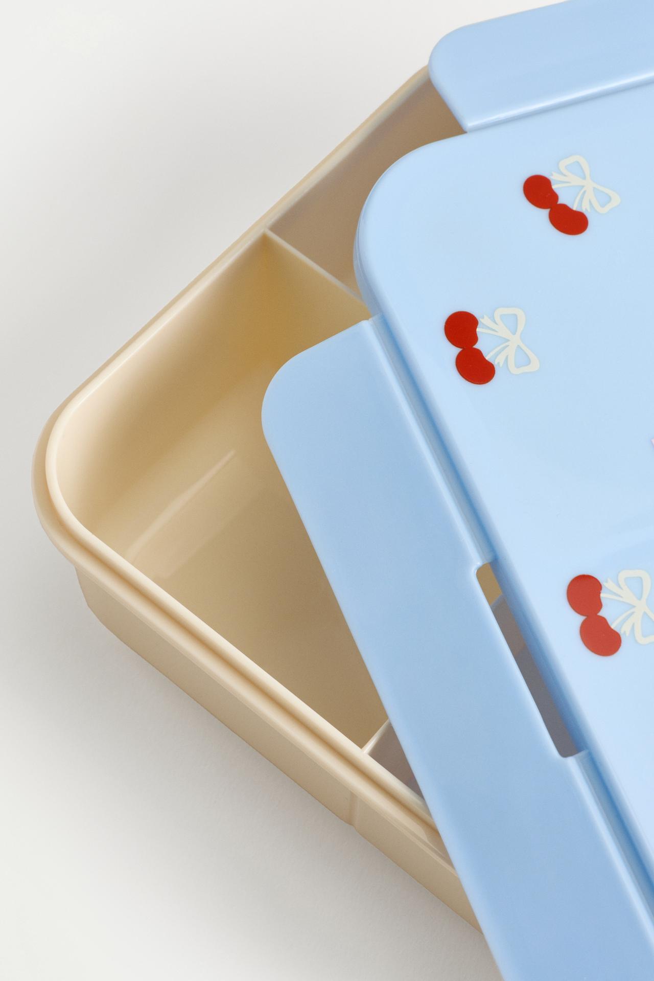 Cherry print lunch box with compartments — VARIOUS