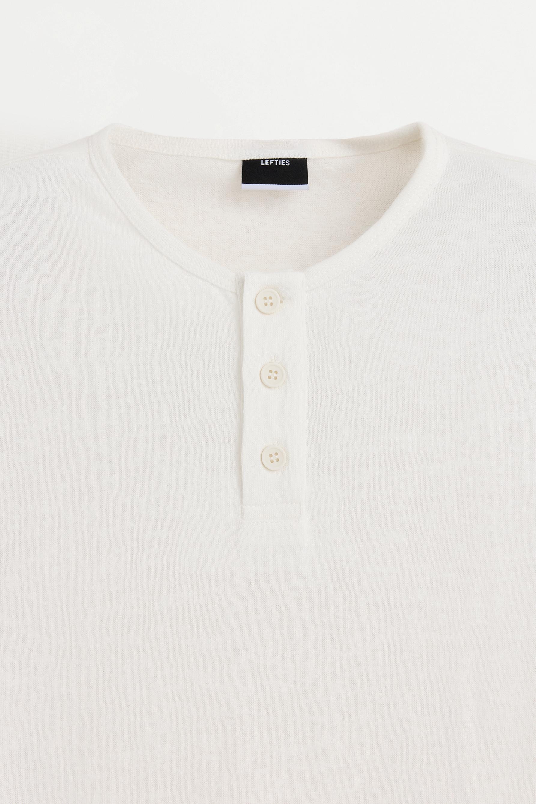 Basic henley T-shirt — OFF WHITE