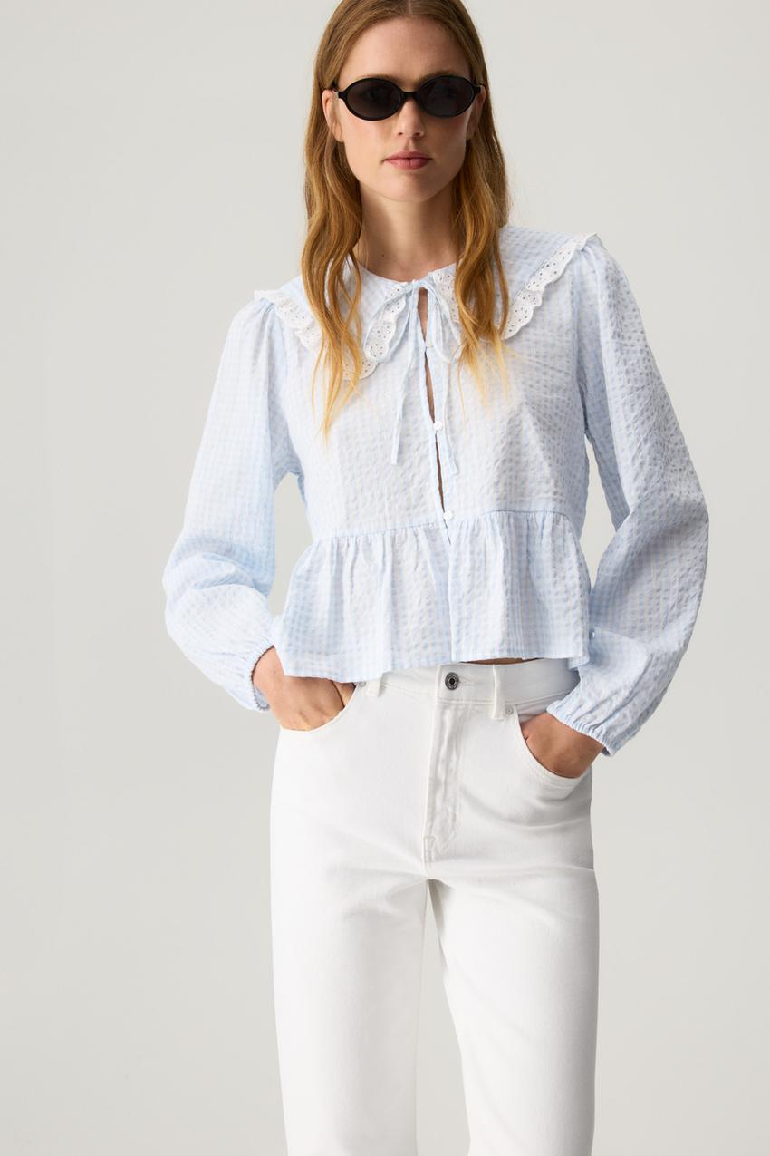 Camisa cuello bobo Camisas Blusas ROPA Mujer Lefties ESPAÑA