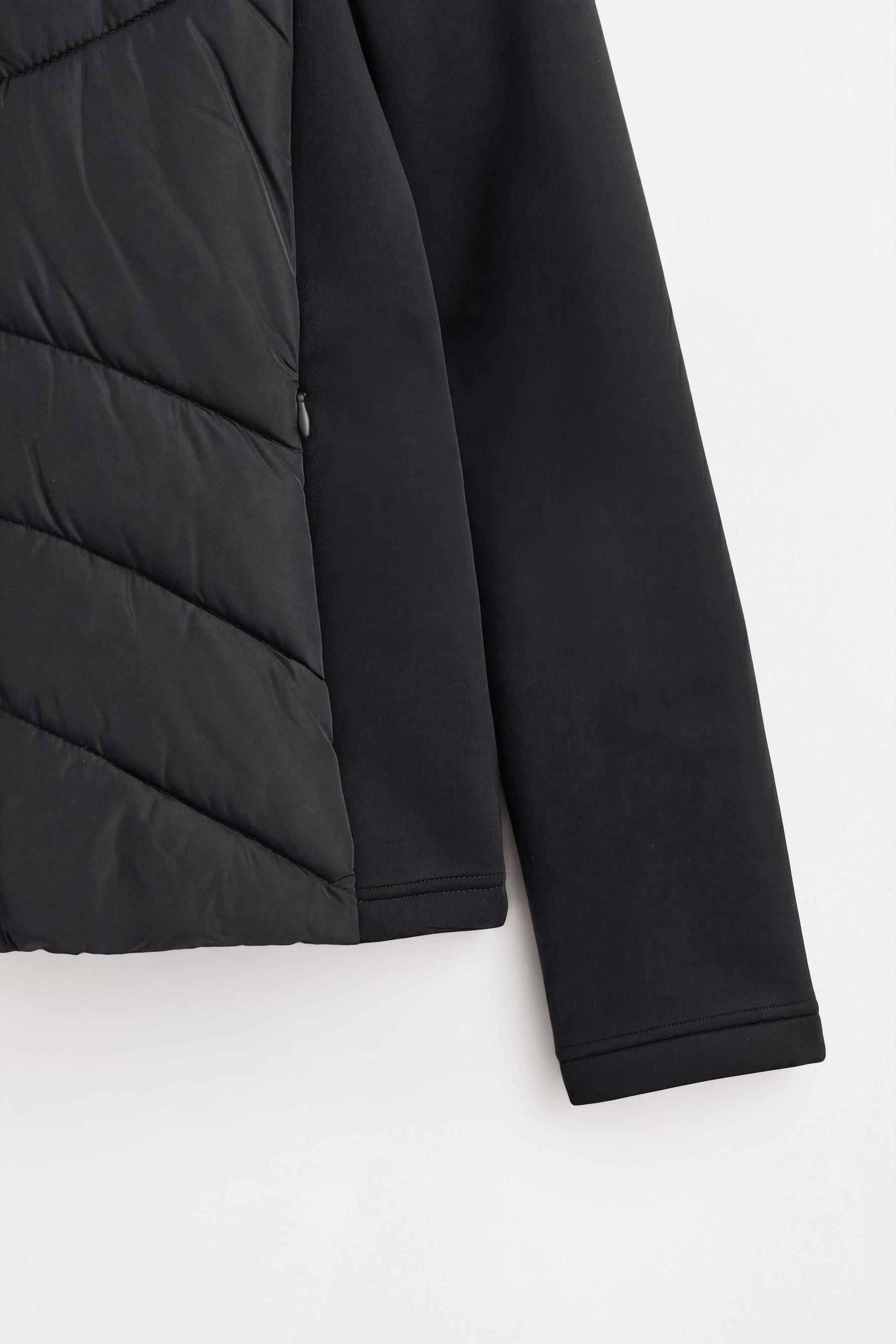 Combined quilted jacket — BLACK