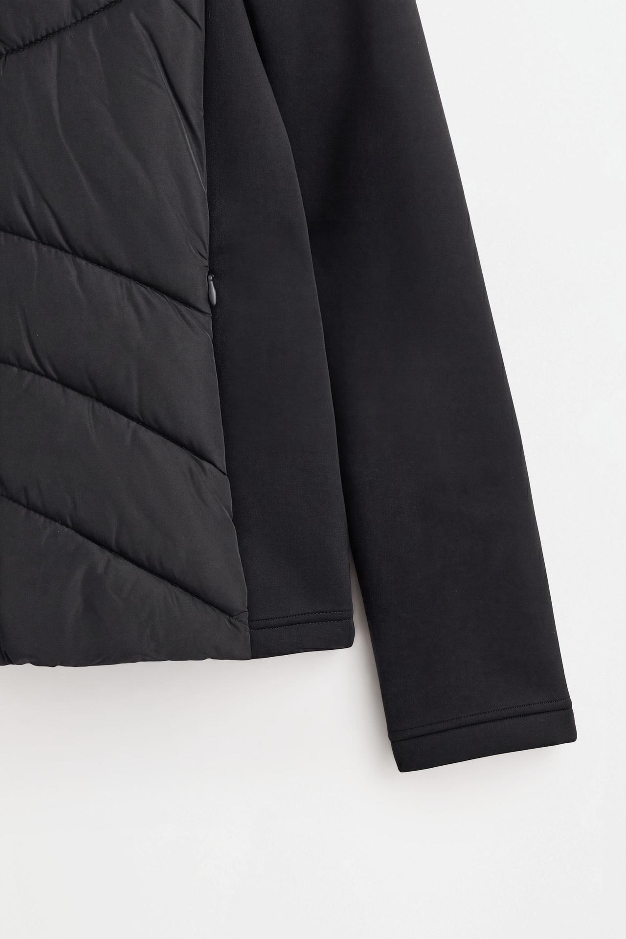 Combined quilted jacket — BLACK