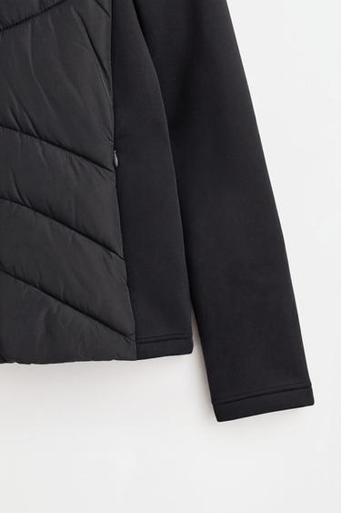 Combined quilted jacket — BLACK 7