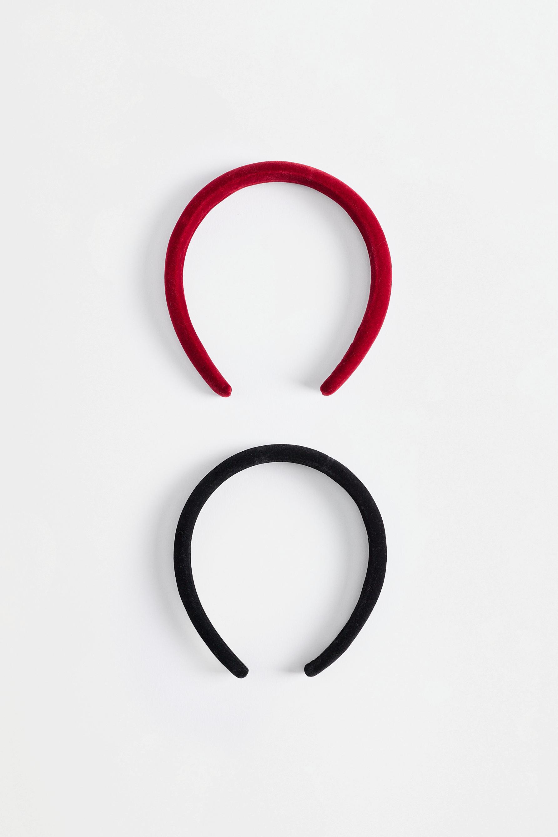 Velvet headbands (pack of 2) — BROWN