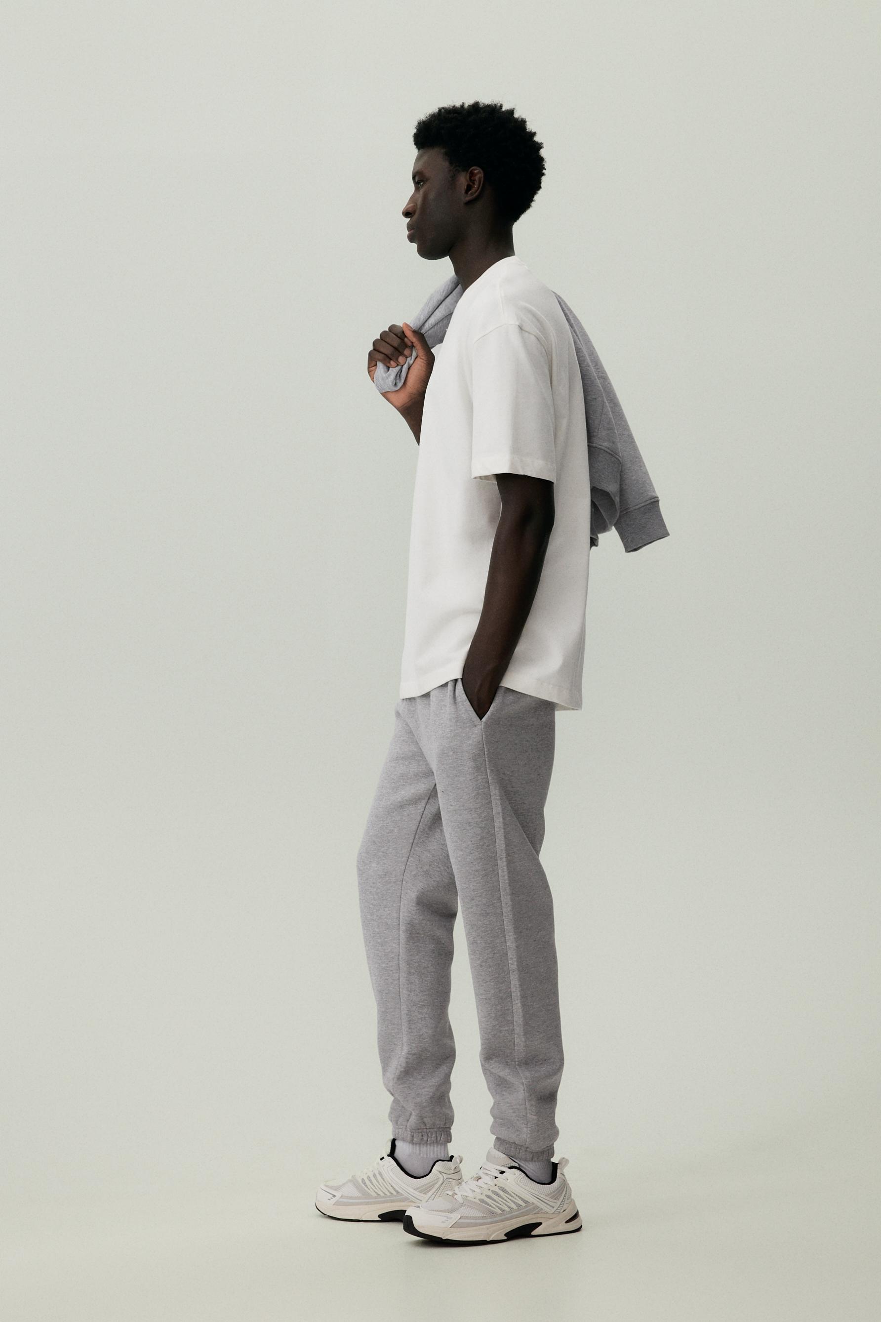 Slim fit tracksuit bottoms — GREY MARL