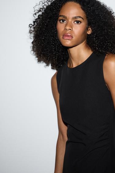 Midi dress with side slit — BLACK 3