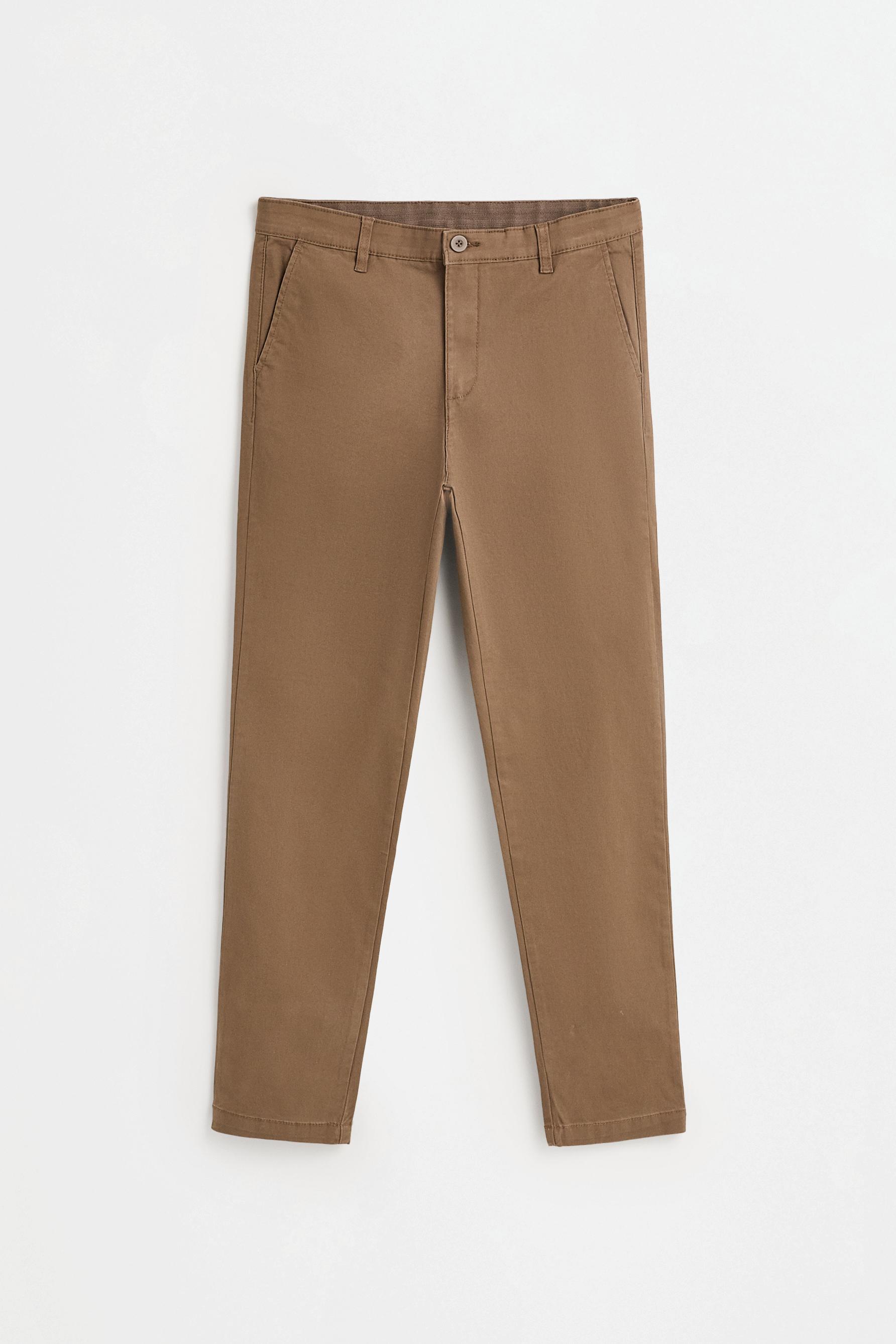 Skinny fit chino trousers — BROWN