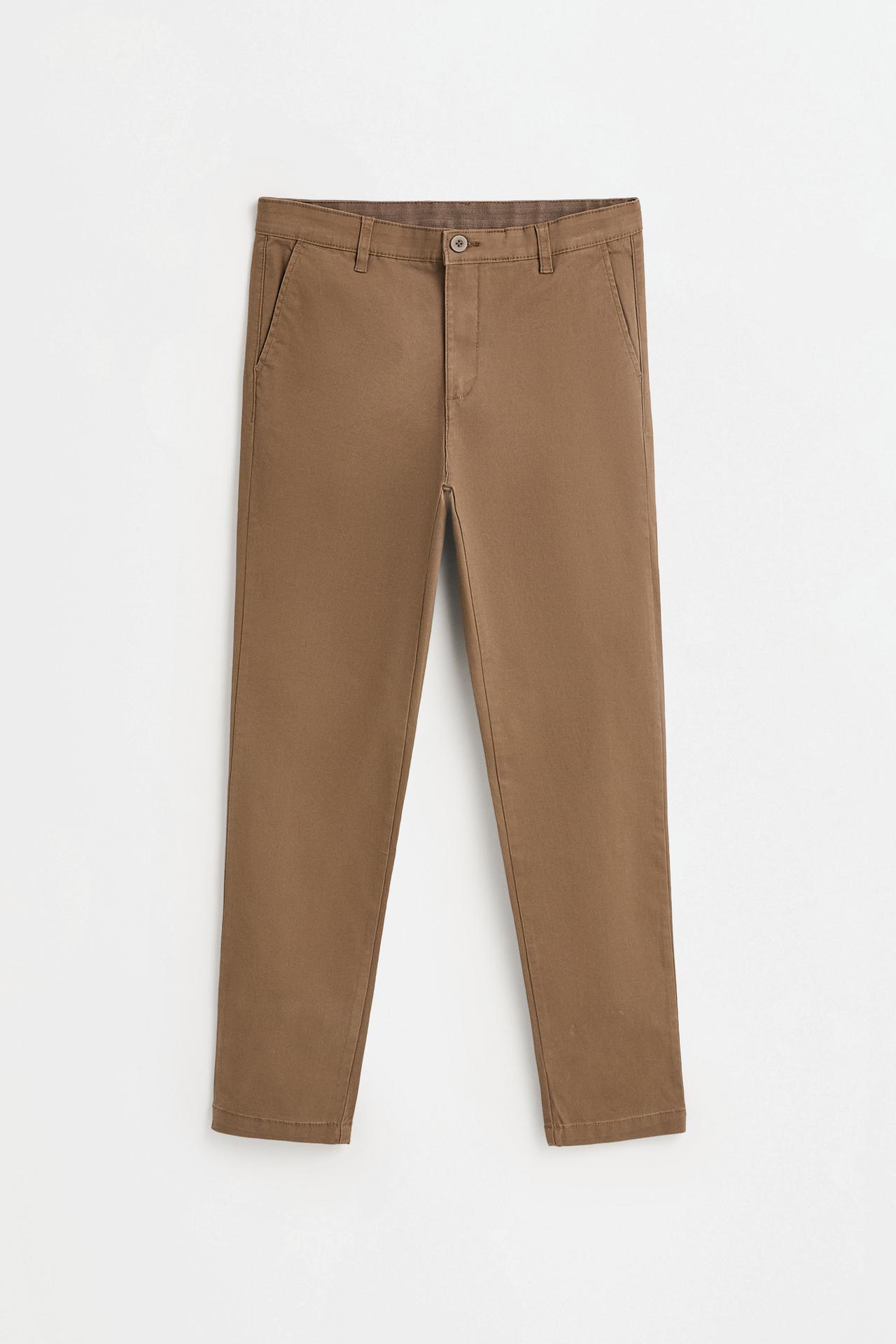 Skinny fit chino trousers — BROWN