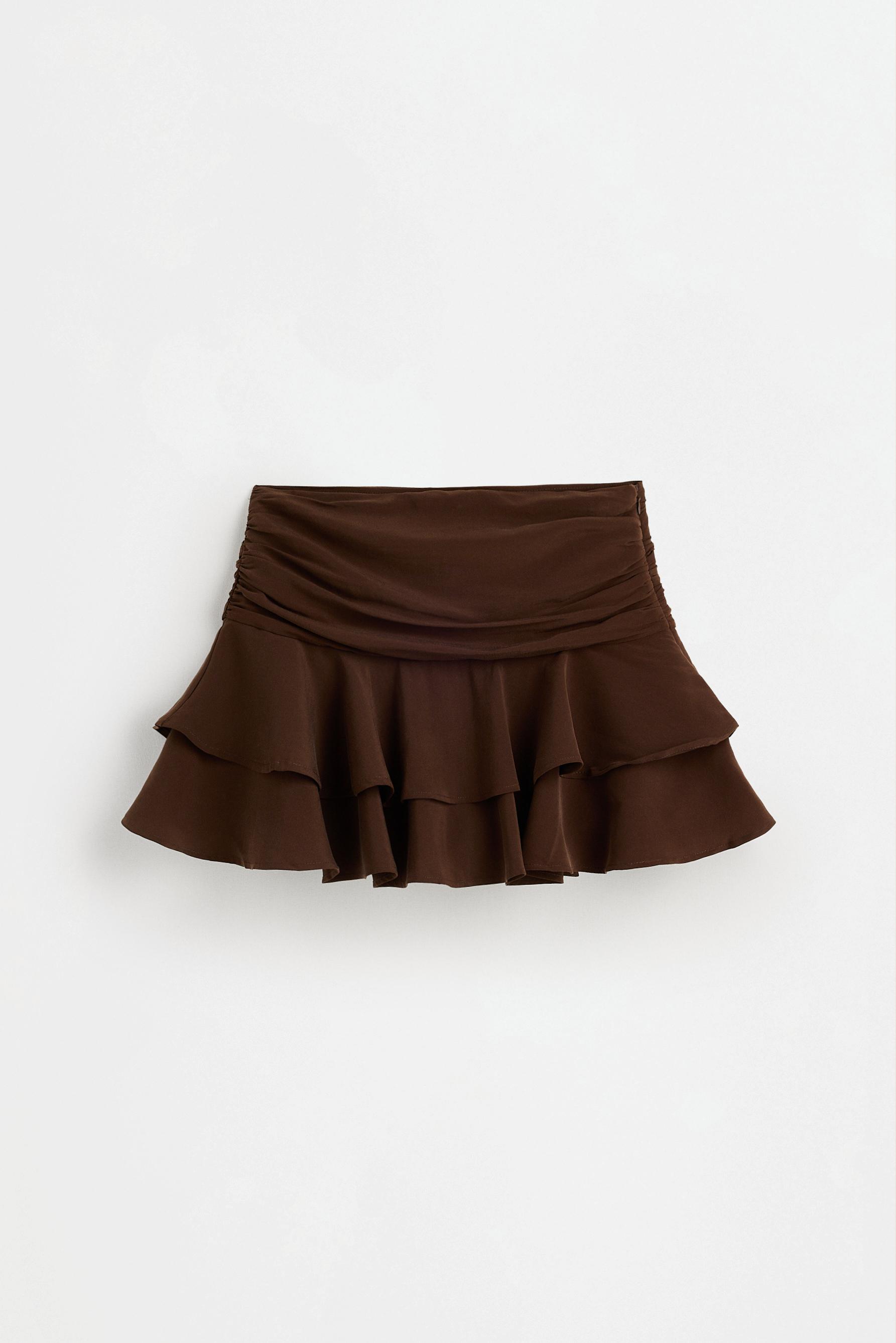 Soft ruffle short skirt — OCHRE