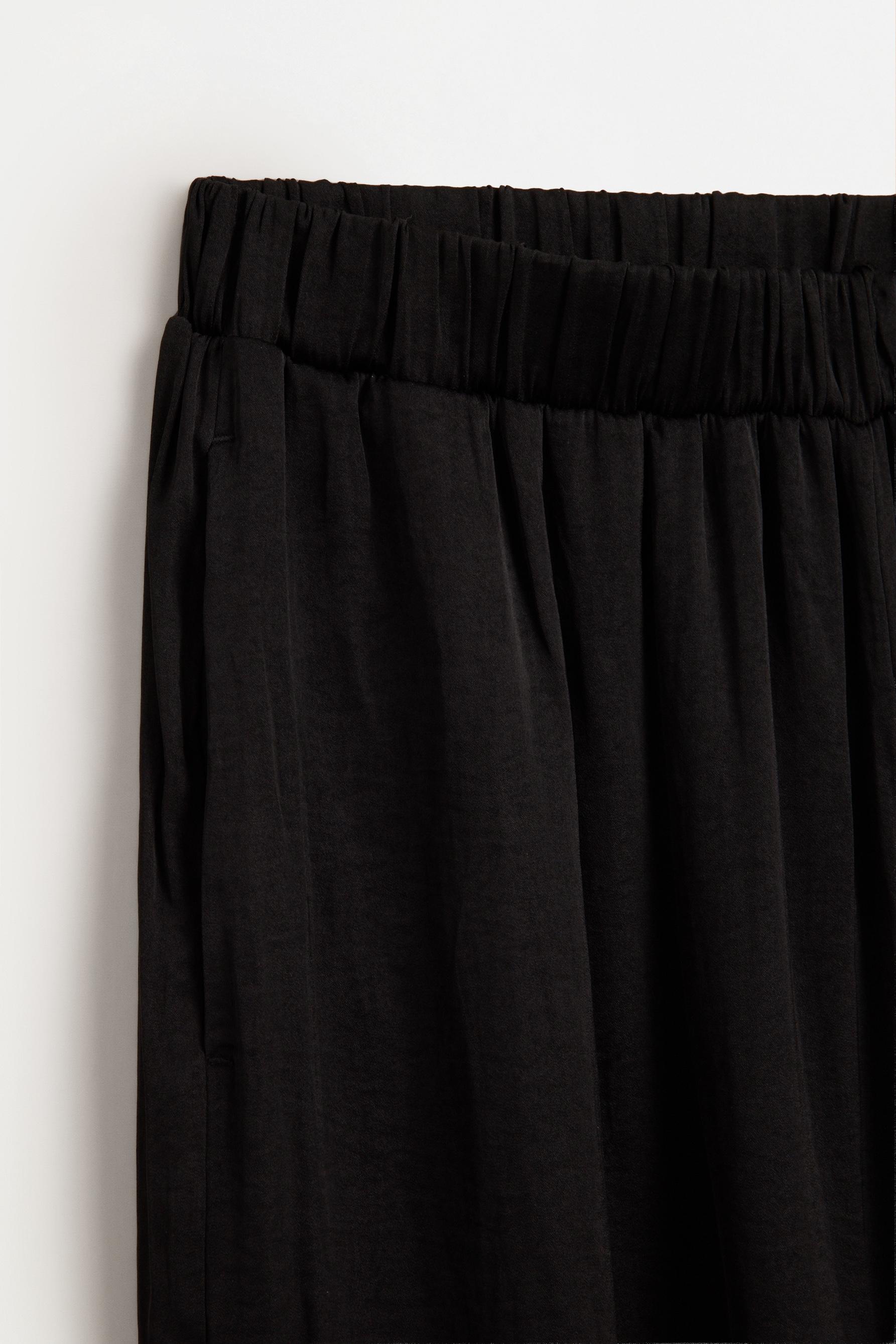 Satin palazzo trousers — BLACK