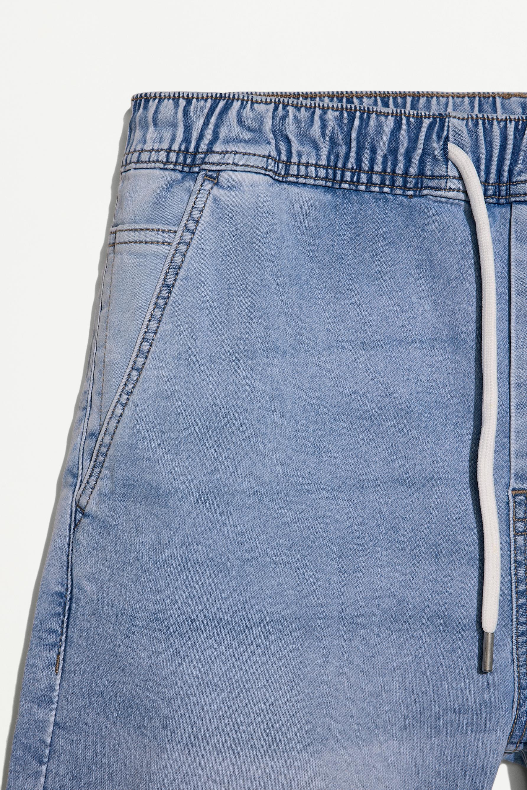 Denim jogger Bermuda shorts — NEON BLUE