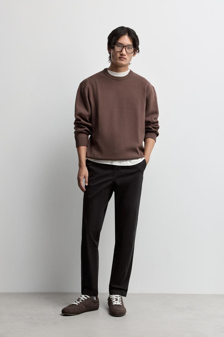 Skinny fit chino trousers — BLACK