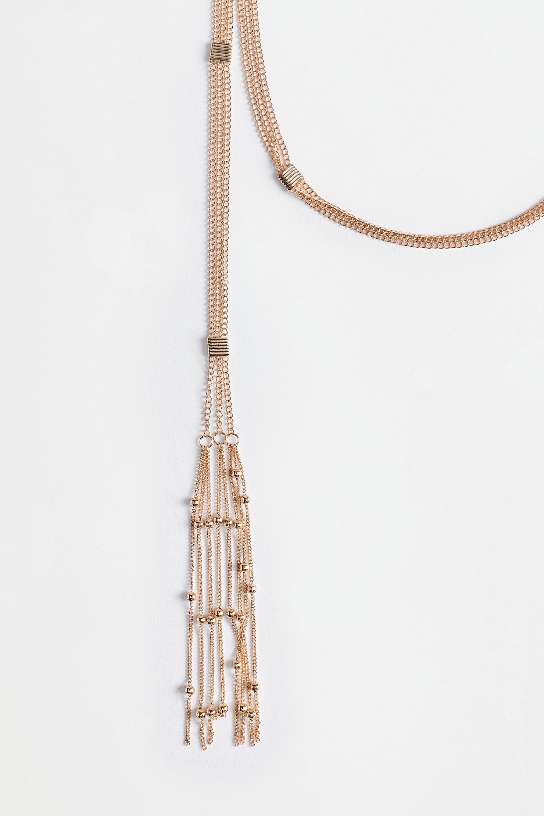 Gold lariat necklace — GOLDEN