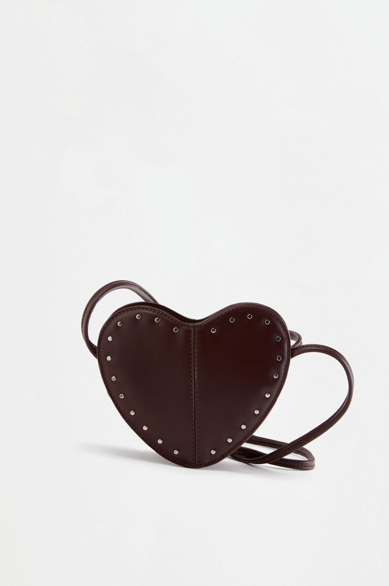 Heart stud bag — BURGUNDY