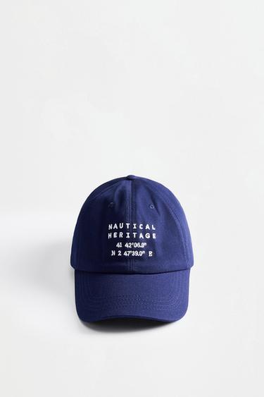 Text embroidery cap — NAVY 2