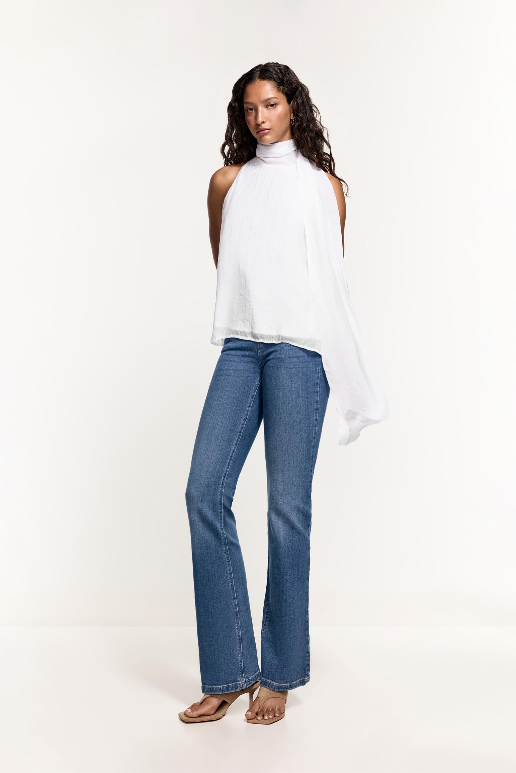 Double button bell bottom jeans — DARK TURQUOISE